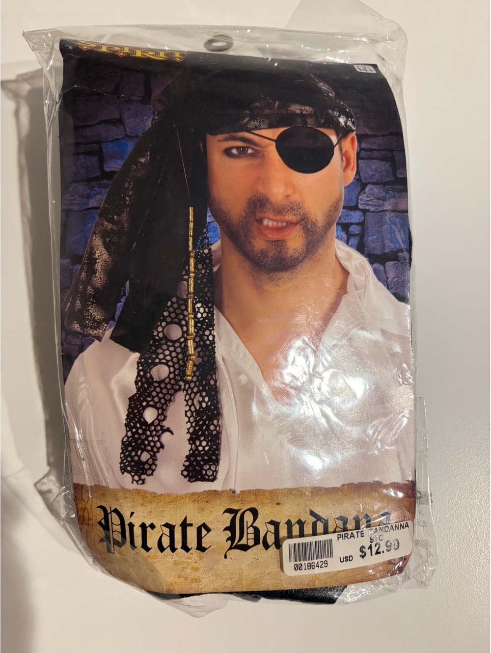 Pirate Bandana Headscarf Black Lace Ren Faire Costume Y2K NIP Halloween